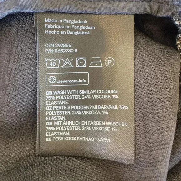 H&M black and white WOMEN'S HIGH-WAISTED plaid pencil checked SKIRT size 4 - Picture 8 of 10